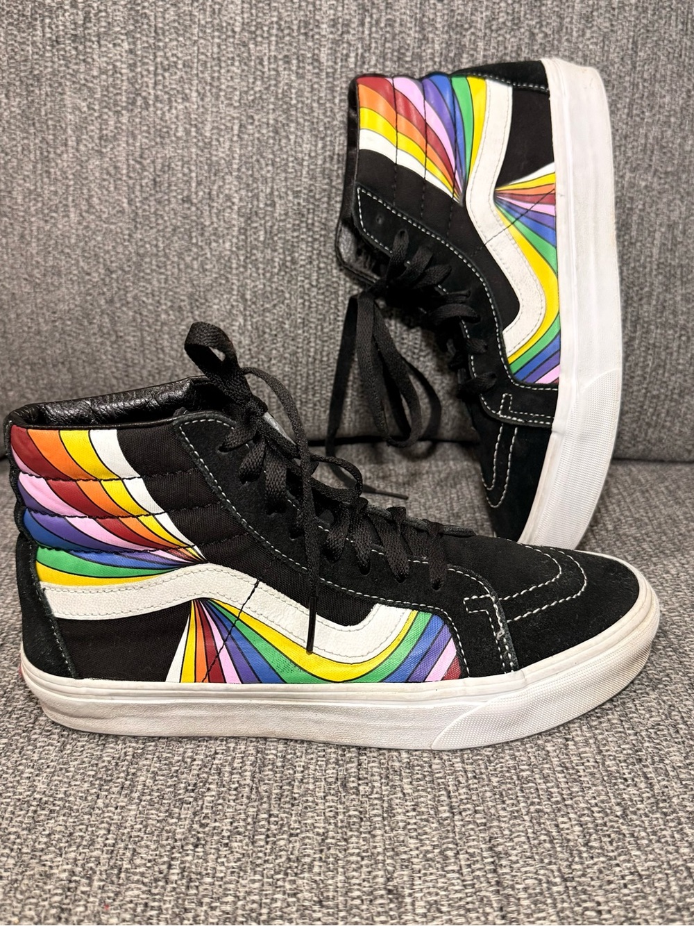 Vans Sk8-Hi Reissue Refract Black Rainbow Shoes Size Men's 8 Women's 9.5